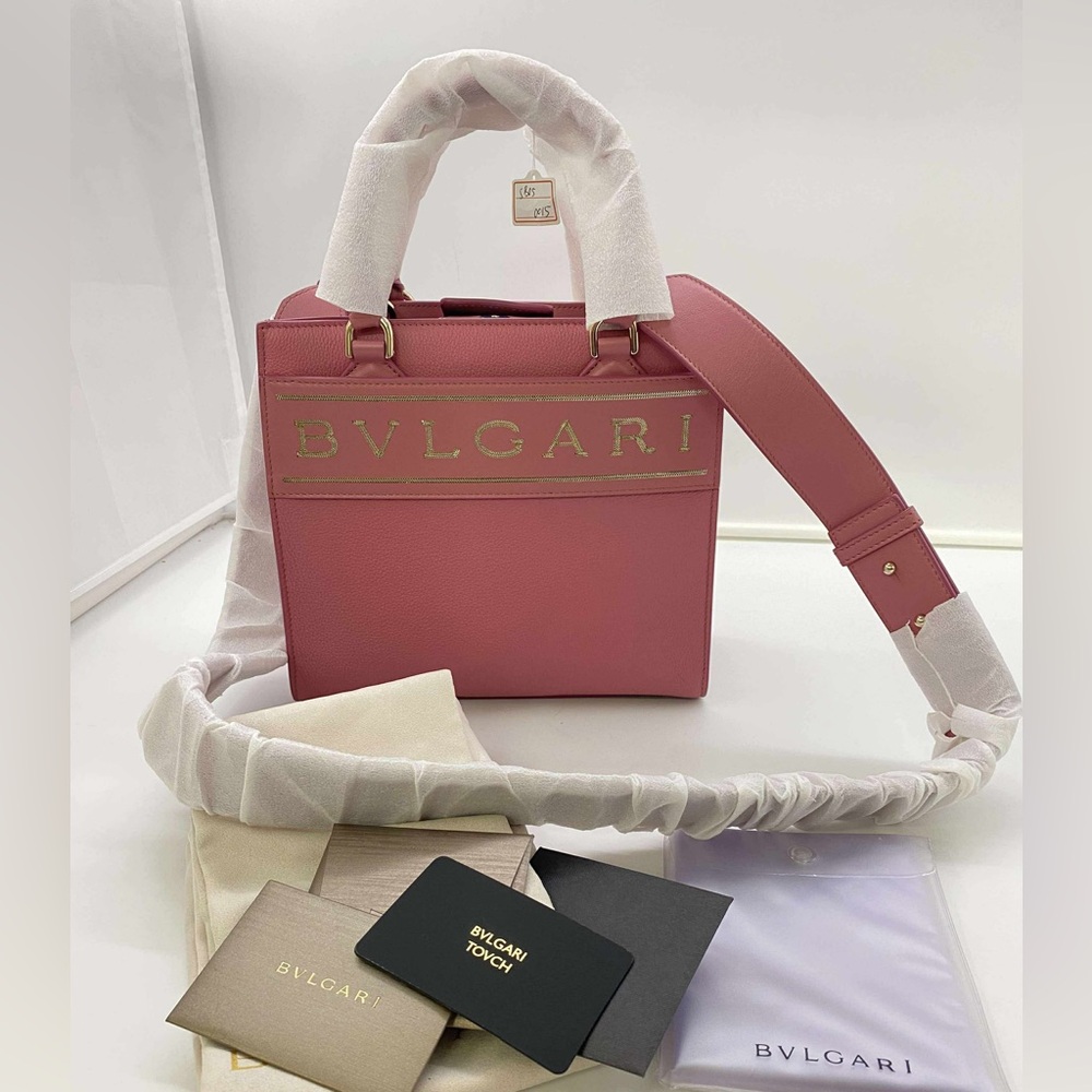 Bvlgari Logo Pink 2 Way  Bag Unused IC Chip